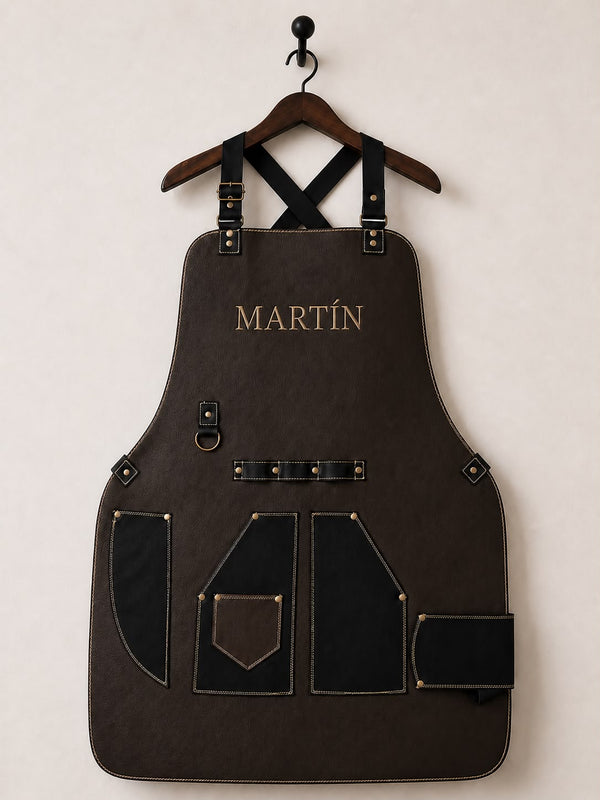 Mandil Personalizable de Piel — Graba Logo, Nombre o Iniciales