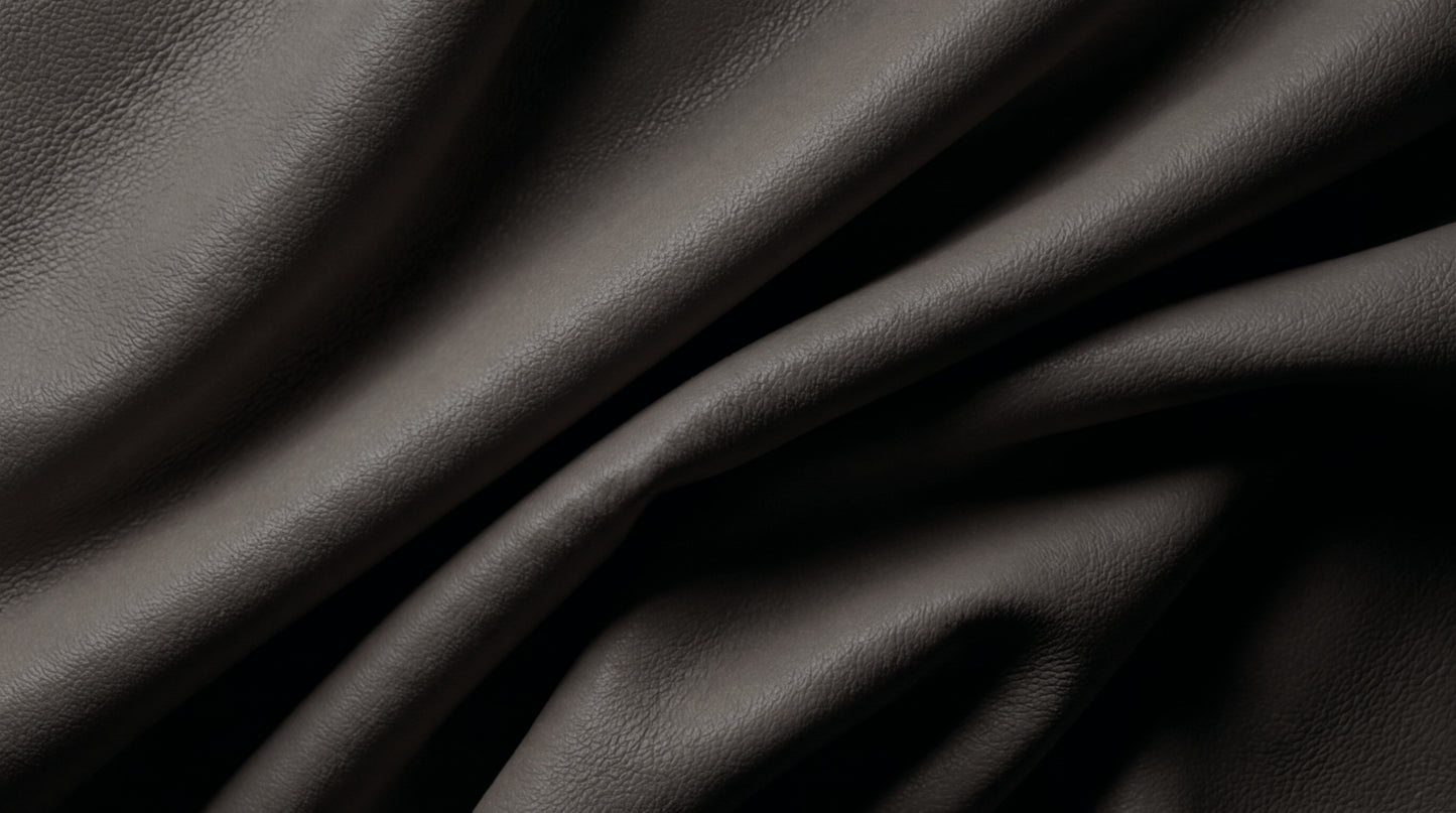 Cuero Top Grain Negro Fondo Gris