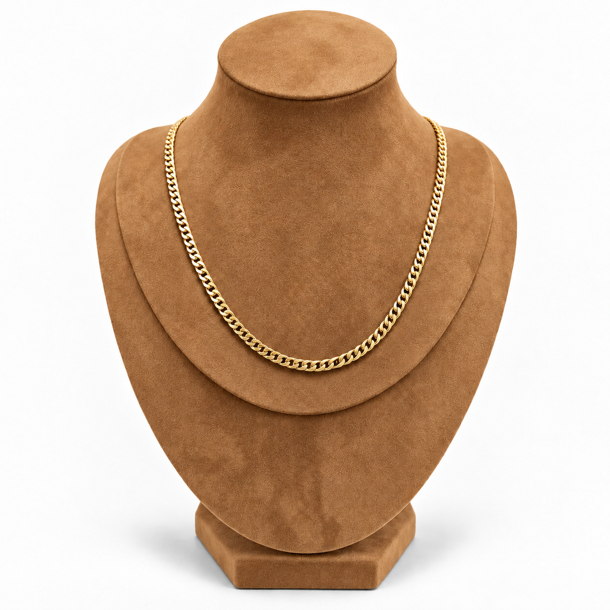Alcántara sintética camel: exhibidor de joyería forrado en alcántara sintética