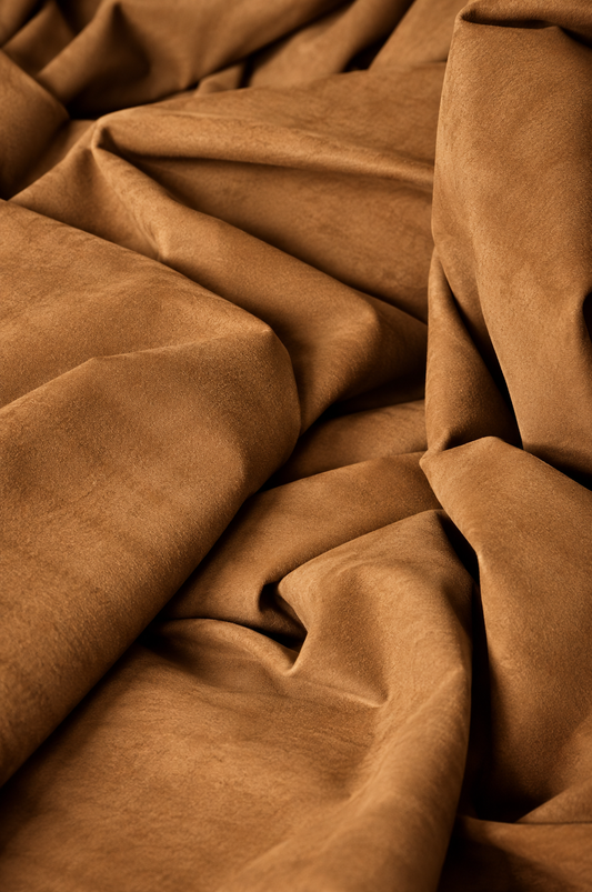 Alcántara sintética camel: textura de la tela