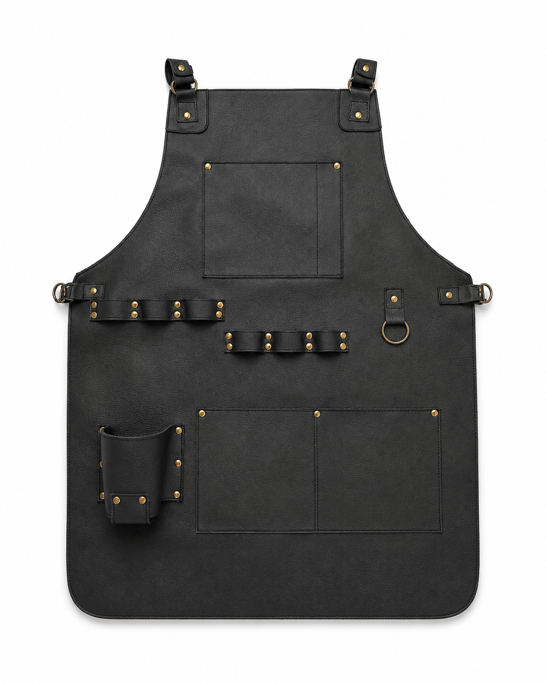 Mandil Negro Total con Herrajes en Oro — Elegante