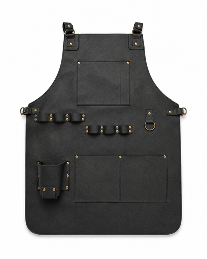 Mandil Negro Total con Herrajes en Oro — Elegante