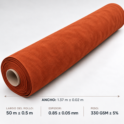 Alcántara sintética chedrón: medidas del rollo (1.37 m de ancho)