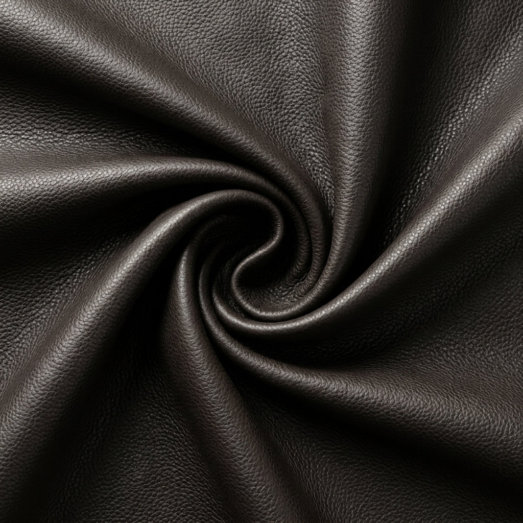 Cuero Top Grain Negro Fondo Azul