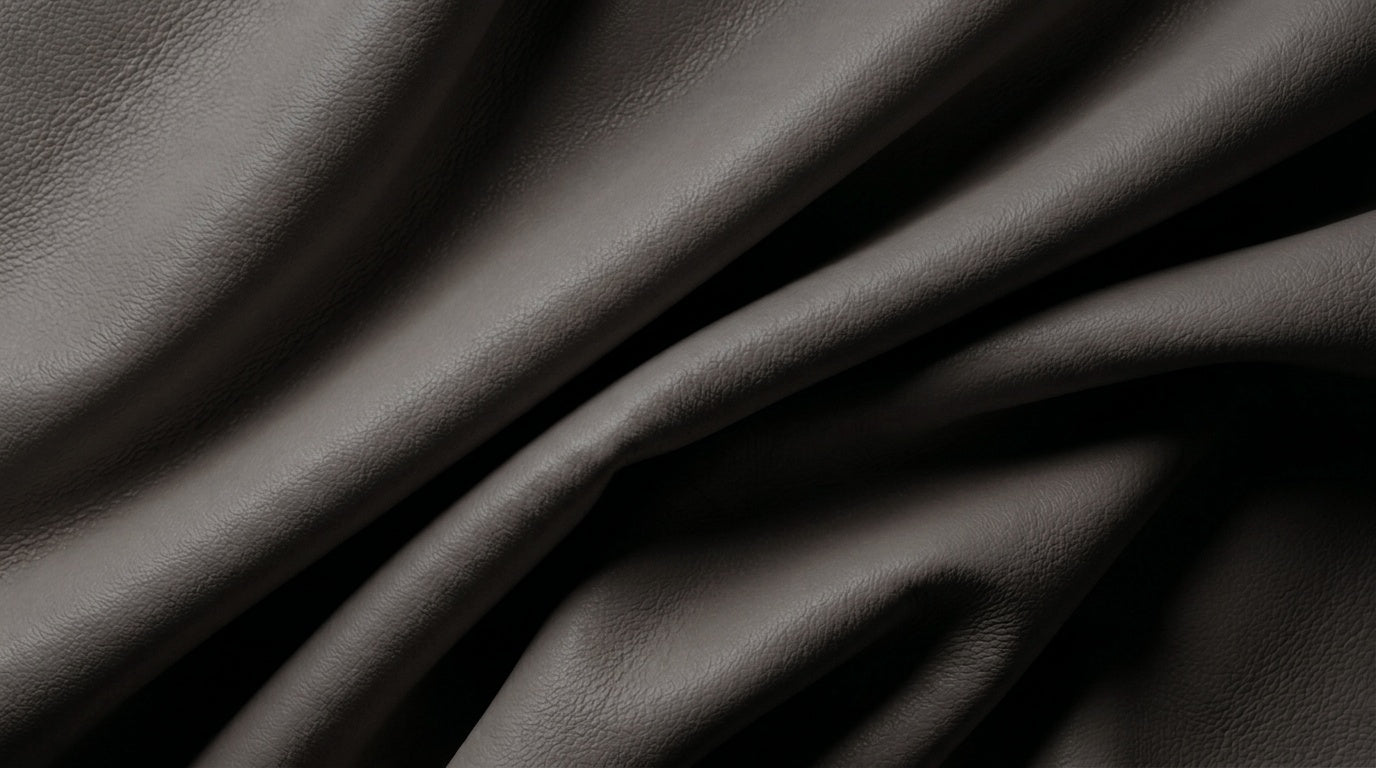 Cuero Top Grain Negro Fondo Azul