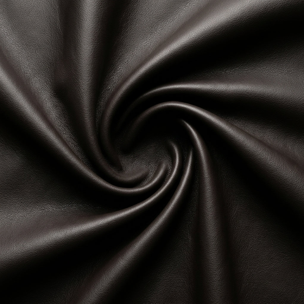 Cuero Top Grain Negro Fondo Gris